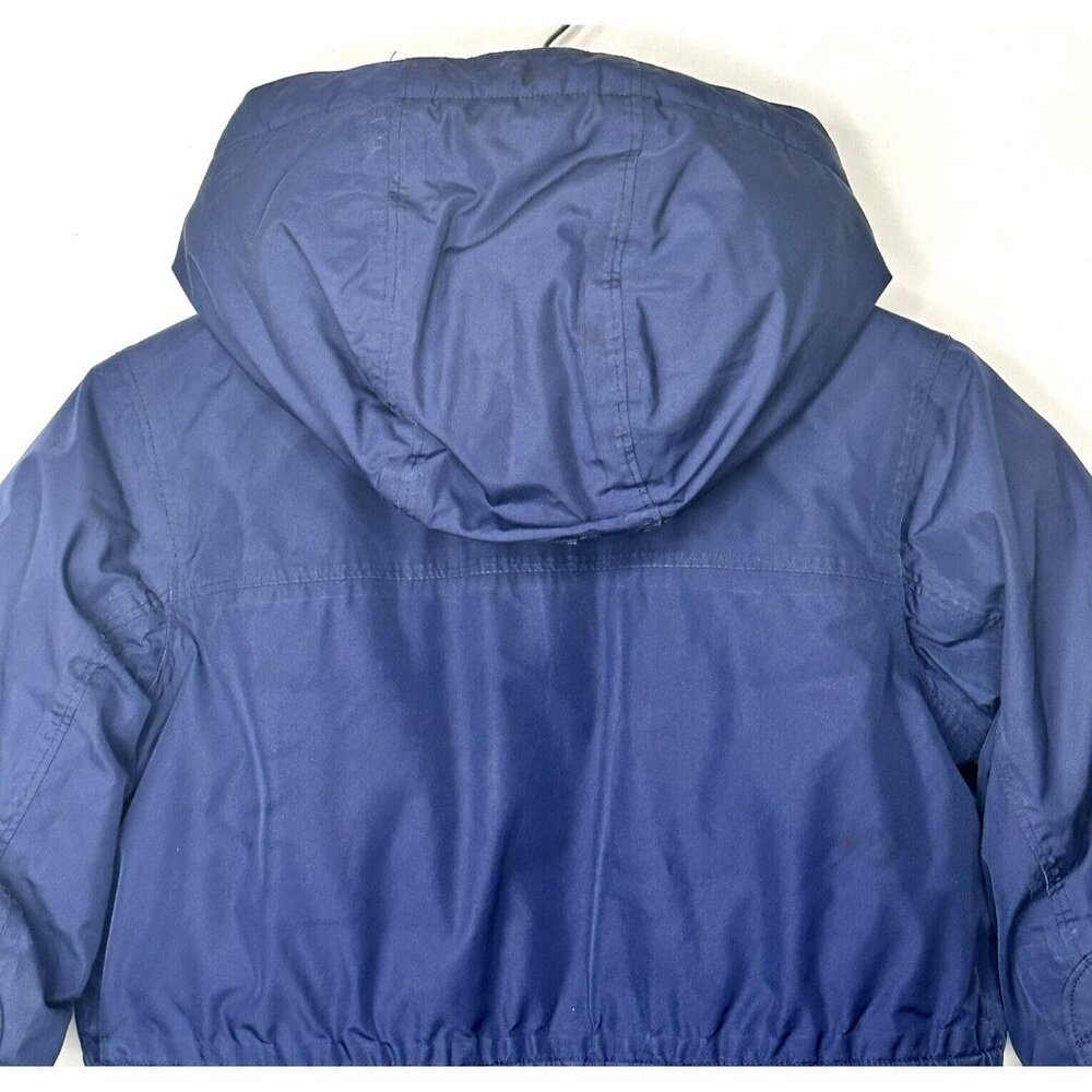 Lands End Kids Jacket Down Filled Sherpa Lined Hooded Grow-A-Long Coat Blue L - Picture 5 of 16